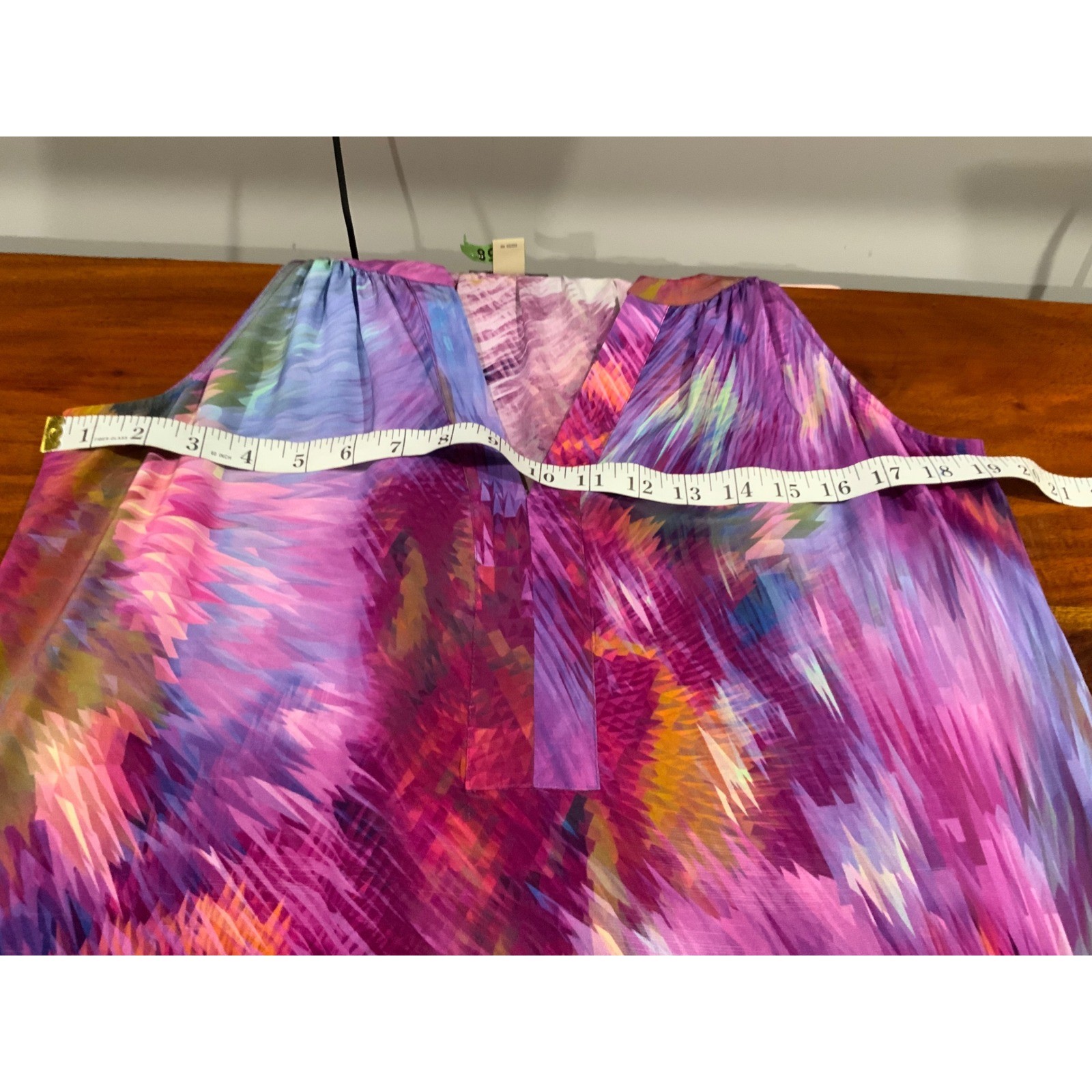 Presley Skye 100% Silk Abstr Print High Low Maxi Dress Purple Pink NC1503-11185