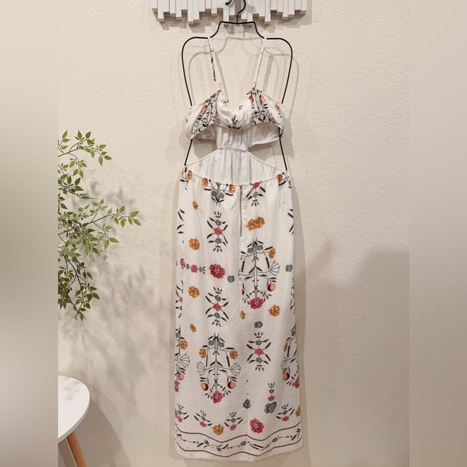 Sancia The Corta Cut Out Cotton Linen Maxi Dress NWT Women Dress Size Small