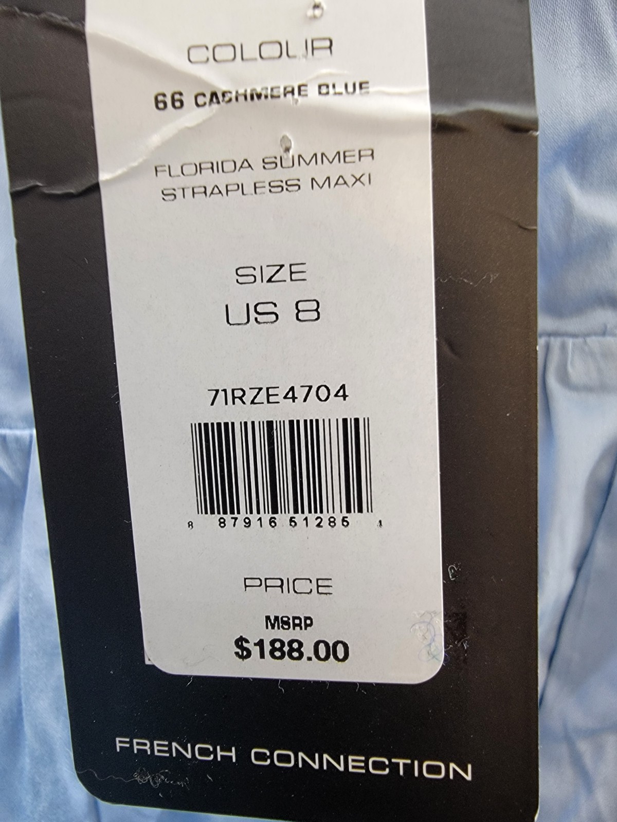 French Connection Florida Summer Dress Women’s 8 Cashmere Blue Back Zip Closure