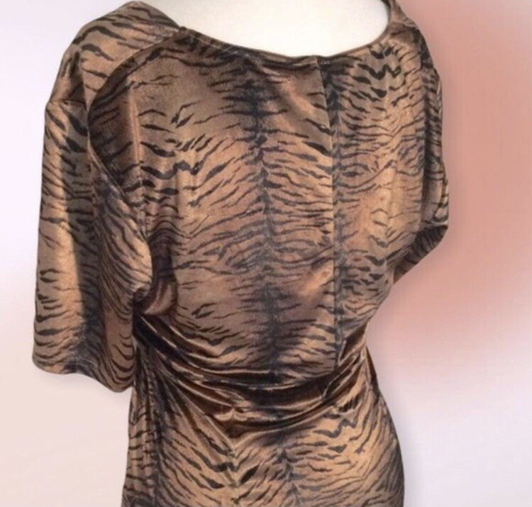 MINKPINK V Neck Tiger Twist Mini Dress M/L NWT