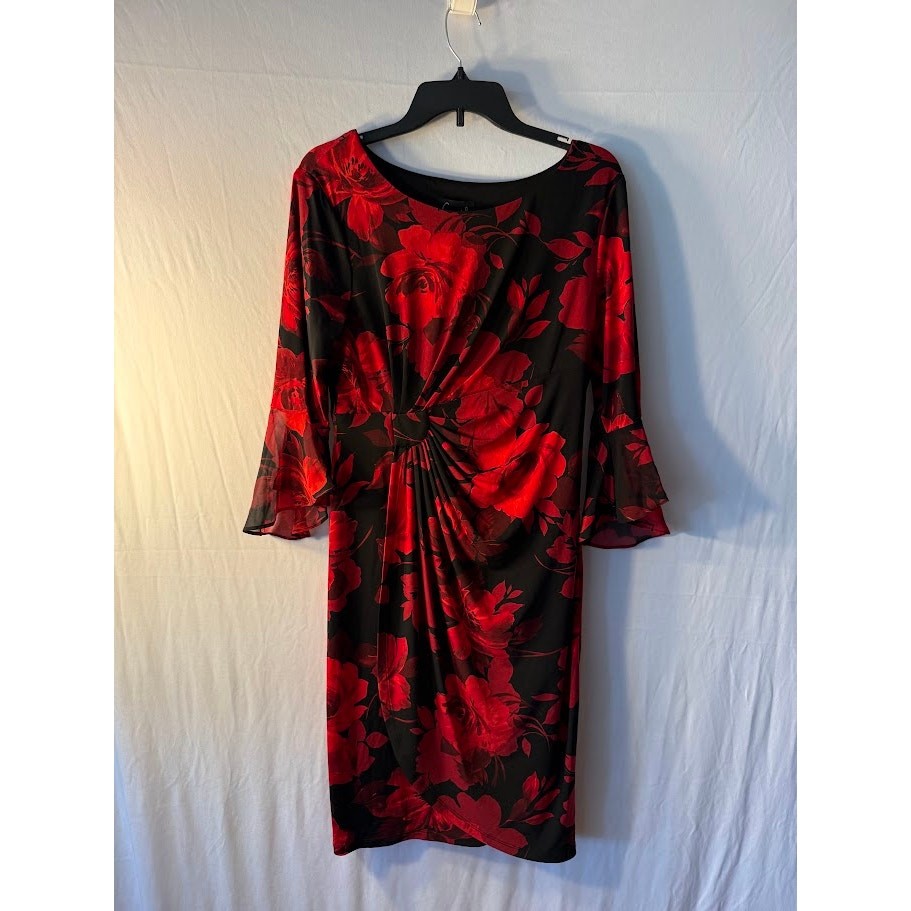 Connected Petite Printed Round-Neck Side Red 12P
