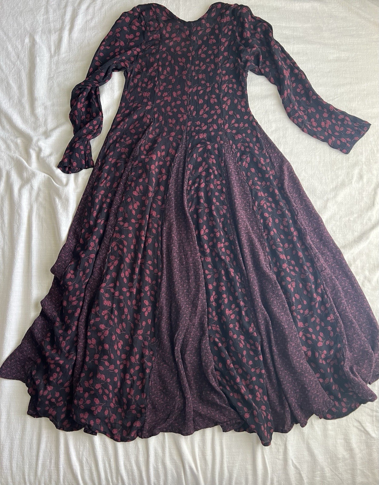 VTG Nostalgia Fairycore Whimsygoth Grunge Boho Cottage Dress Floral Rayon Small