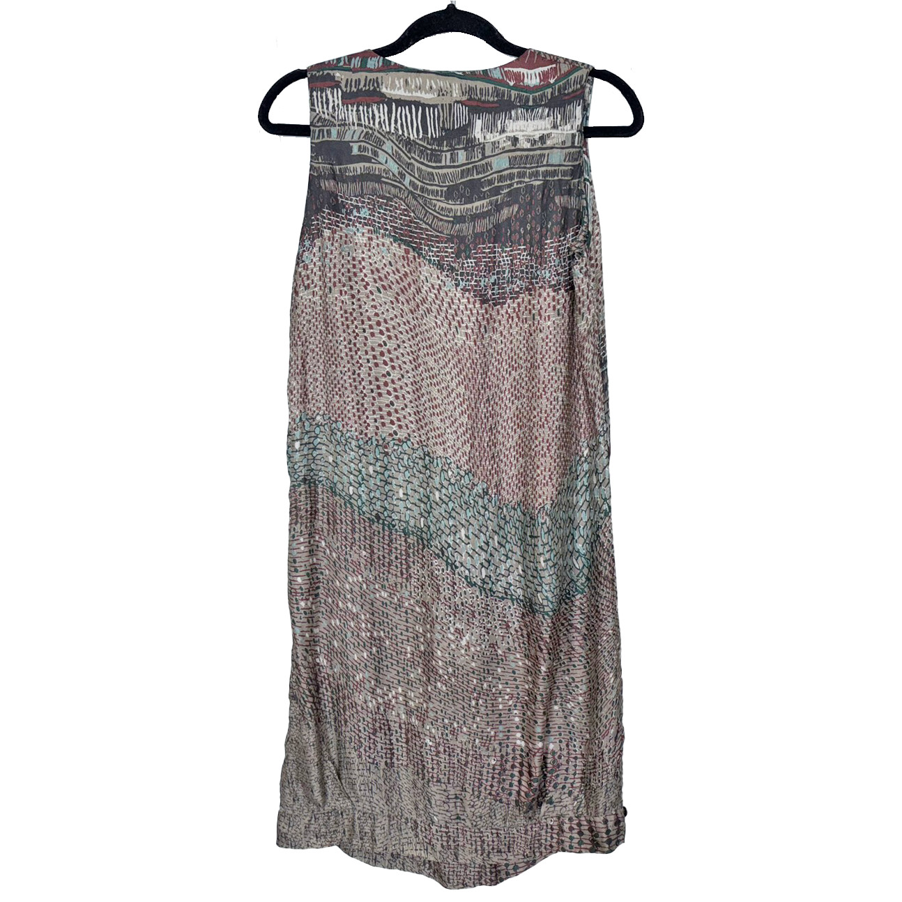 Manila Grace Italian Silk Blend Abstract Print Sleeveless Dress – Size 8-10
