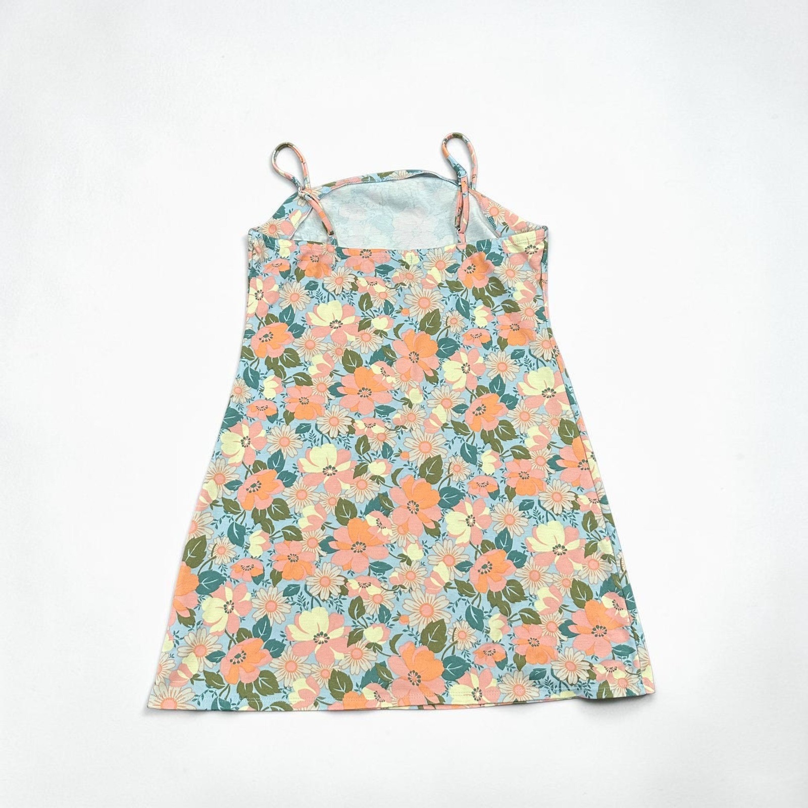 Originality Womens XL Knee Length Slip Dress Floral Retro 70s Boho USA Made
