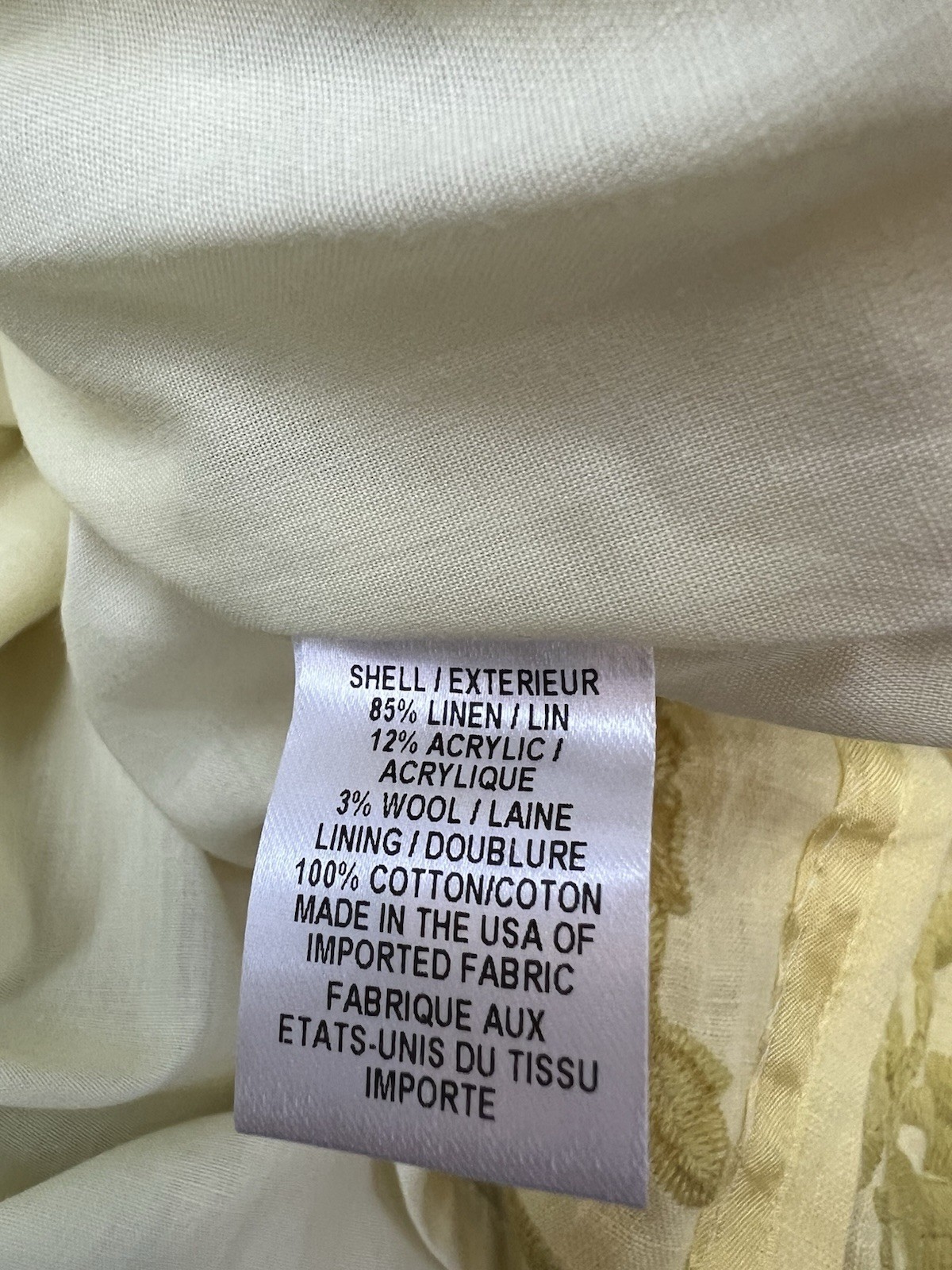 Milly Size 10 Light Yellow Linen Fit & Flare Knee Length Dress New Without Tags
