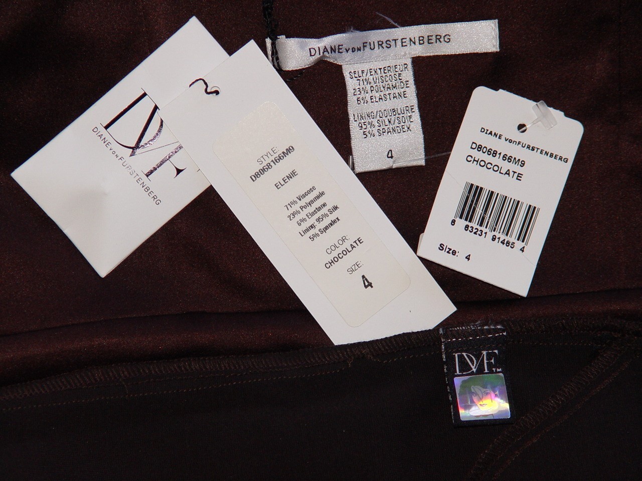 DIANE von FURSTENBERG ELENIE CHOCOLATE SUITING DRESS – US 4 – US 8
