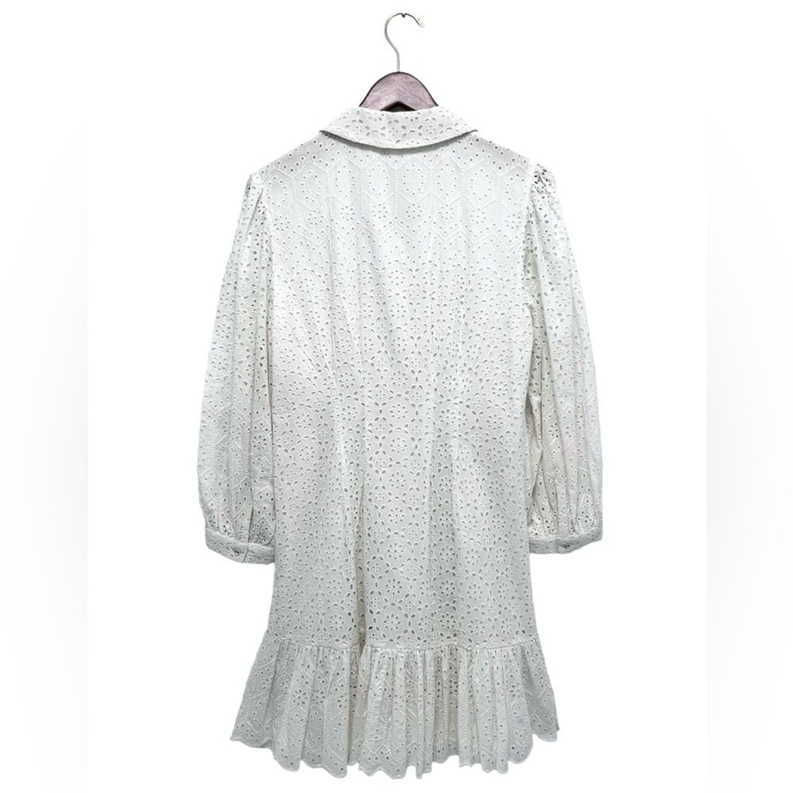 Veronica Beard Kylan Eyelet Lace Cotton Long Sleeve White Costal Resort Size 6