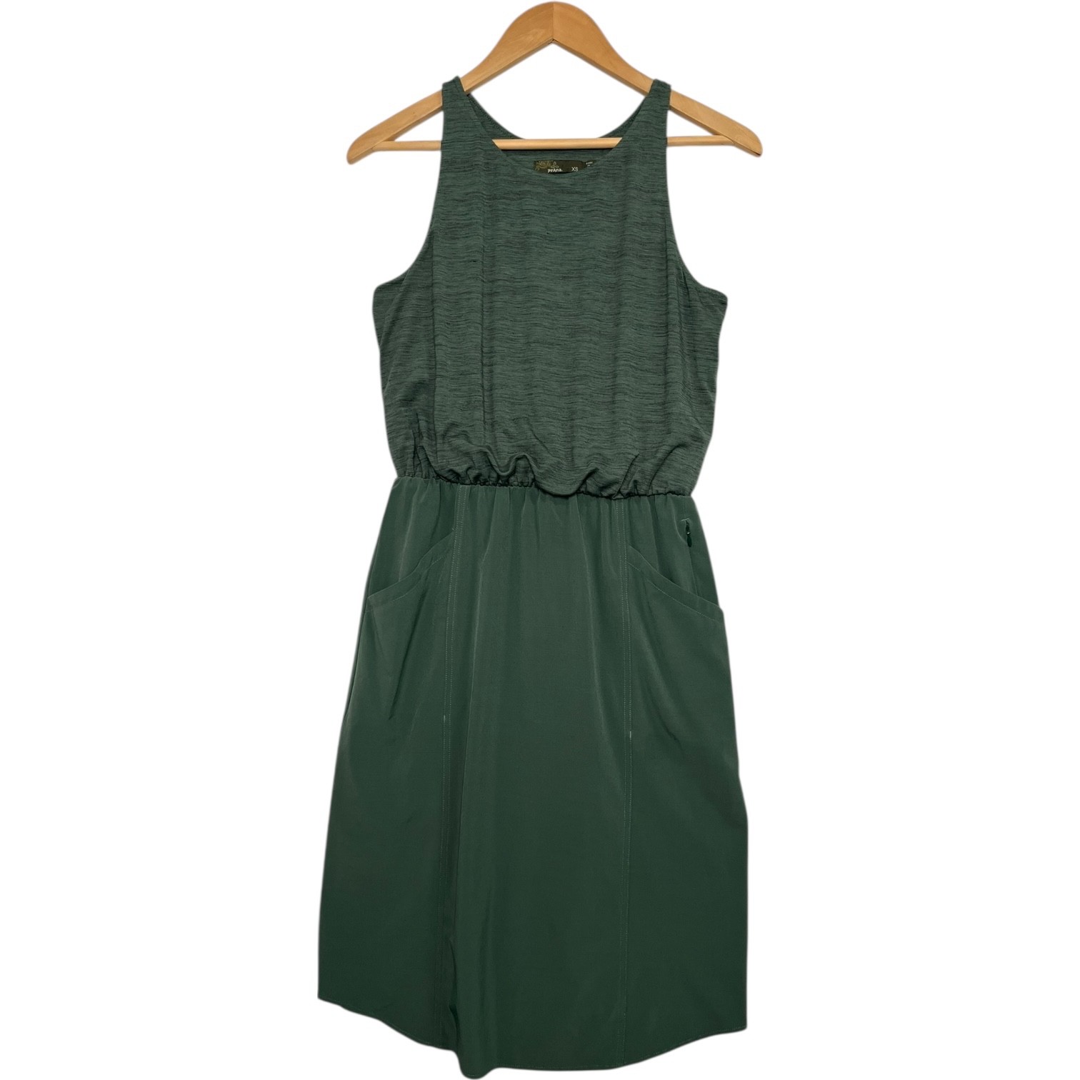 Prana Dress Womens Extra Small Green Athletic Blouson Casual Lightweight Outdoor