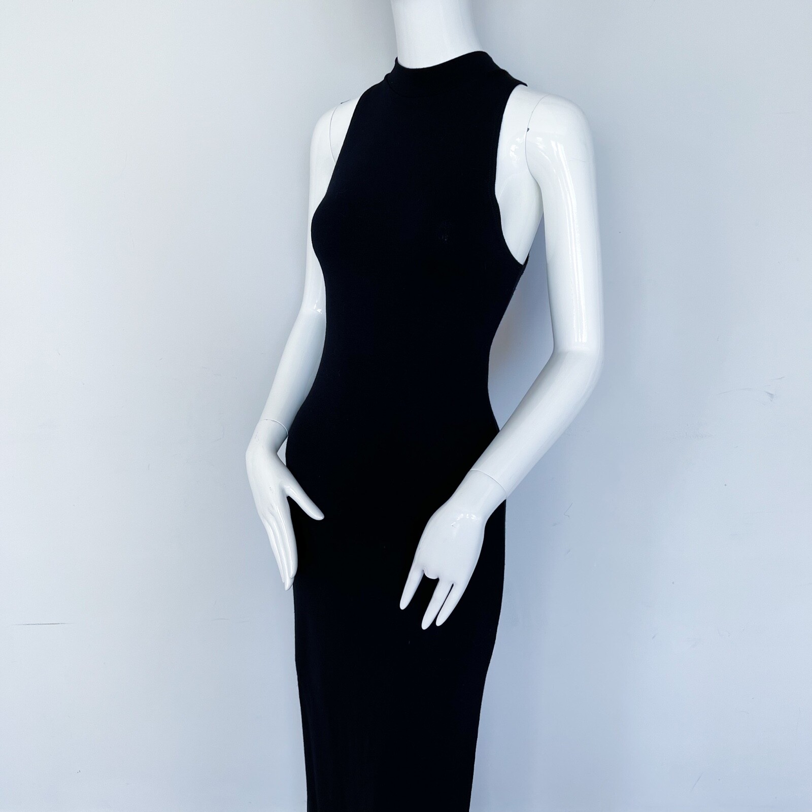 Rebecca Collection | EU38 6 Sexy Maxi Mock Neck Halter Stretch Dress Back Slit