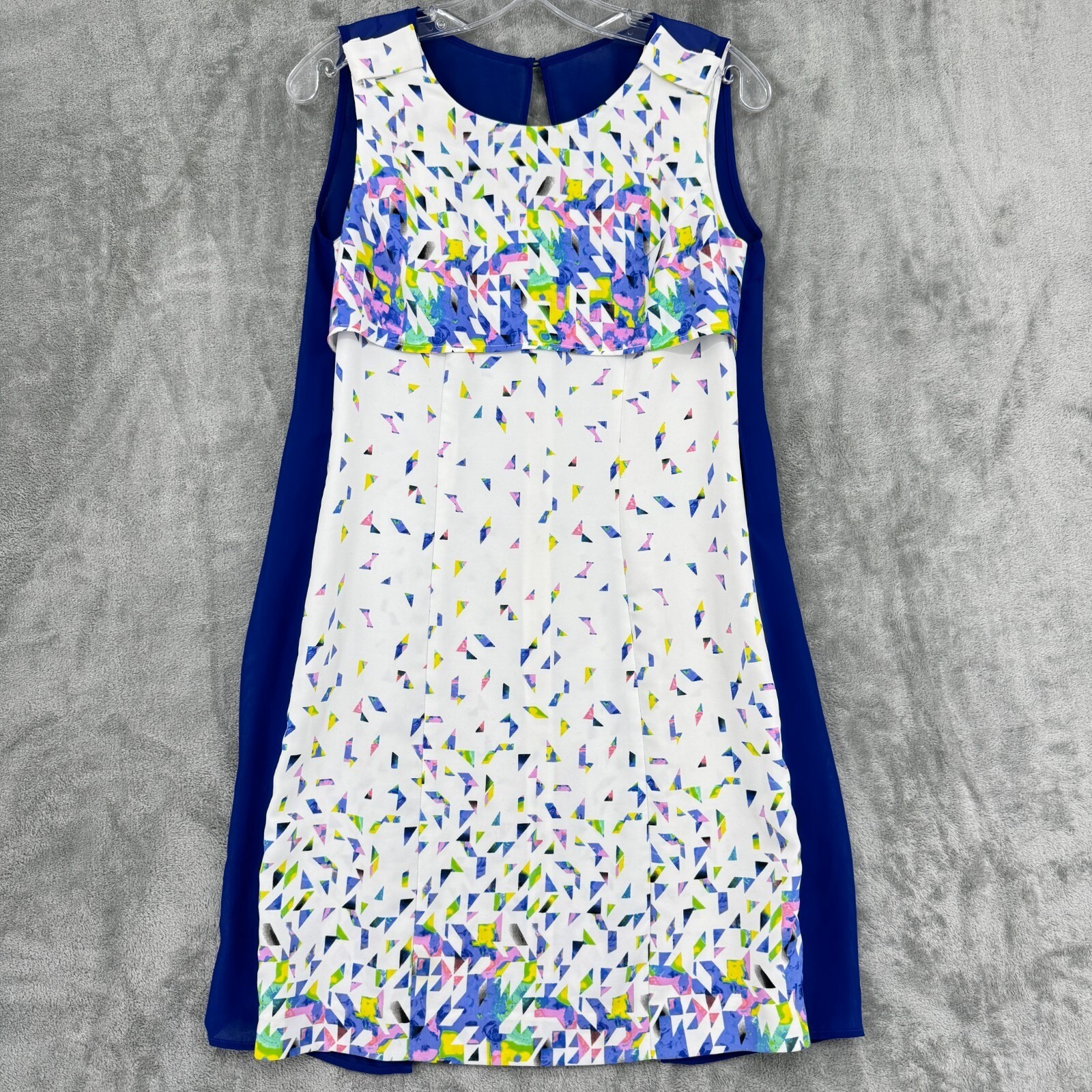 Lily Dress Womens Medium Abstract Button Career Classic Sheath Career Casual Zip