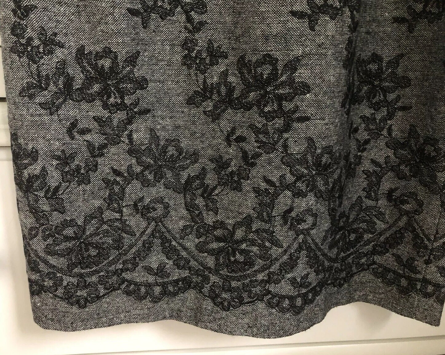 ELLEN TRACY CASHMERE WOOL BLEND EMBROIDERED LINED BLACK GRAY DRESS SIZE 6
