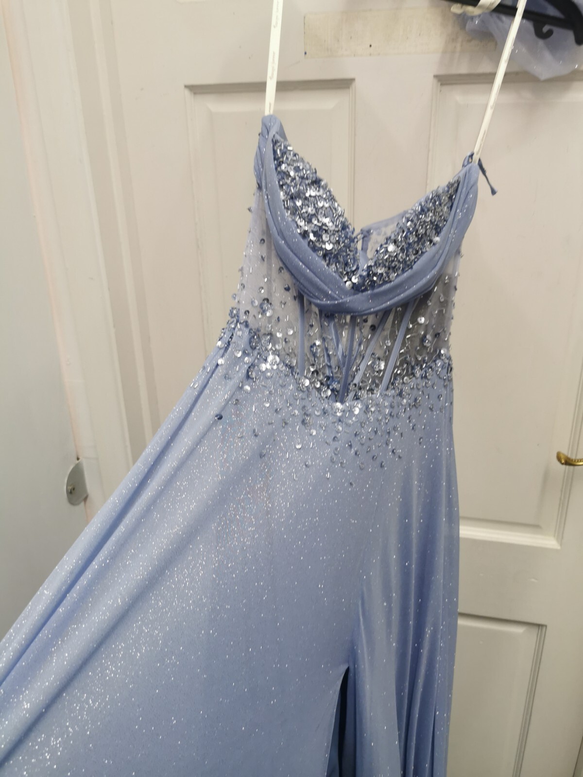 Angel Forever AF4644 size 8 Baby blue Evening dress sparkle tulle NWT