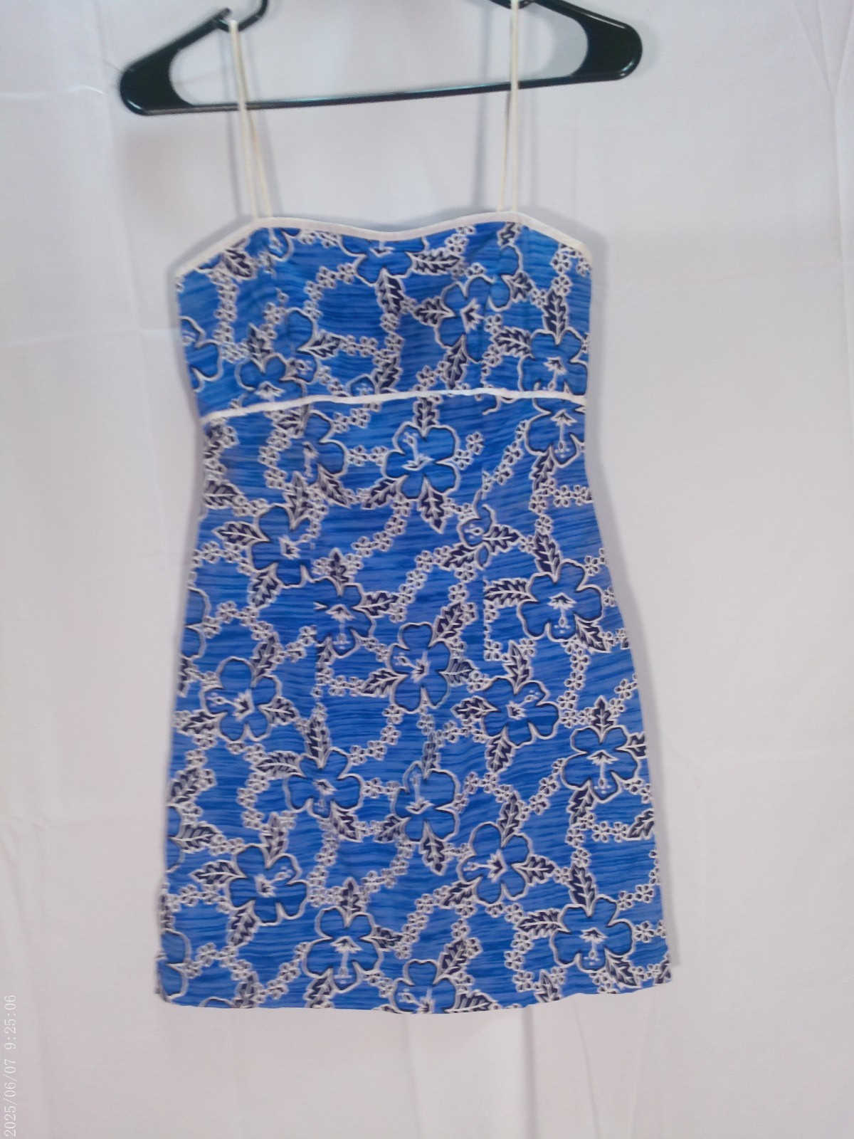 Strappy Dress Blue Mini Floral JR 7 print Size All That Jazz Spaghetti Straps