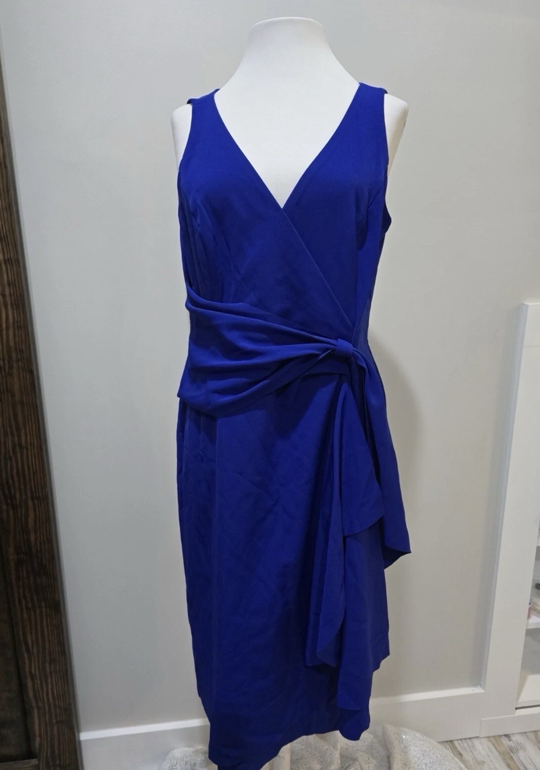 Marina Wrap Cascade dress in Cobalt Blue NWT size 6