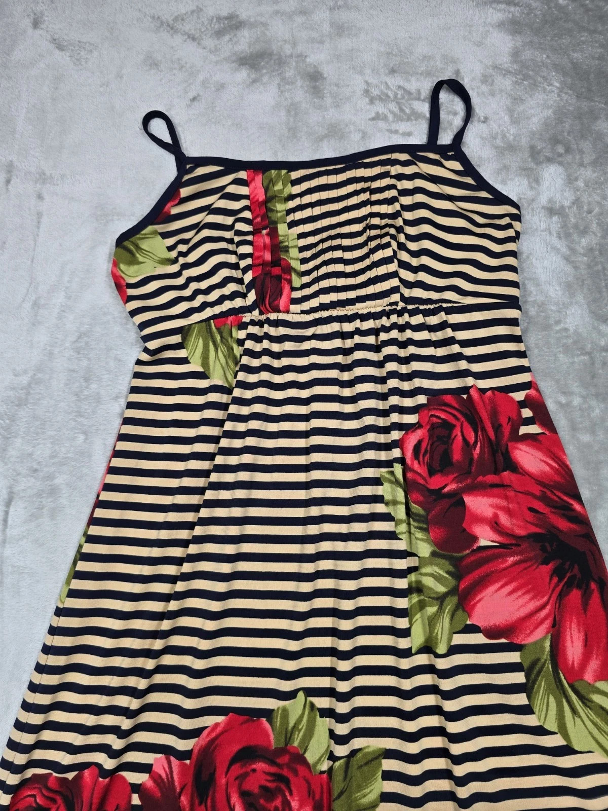 En Focus Studio Striped Rose Patterned Maxi Dress Size 10