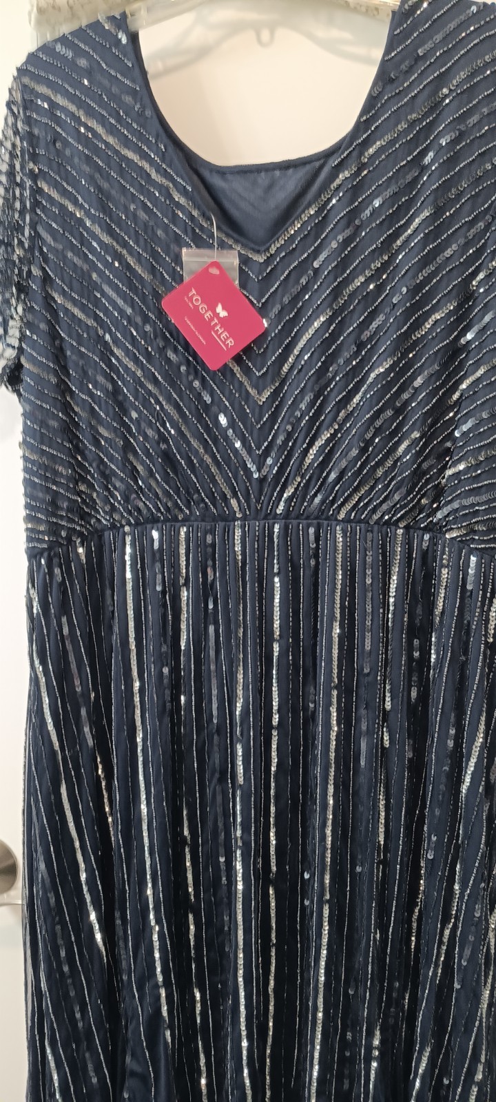 Womans Sequin and Beaded Dress Size 24 New with Tags