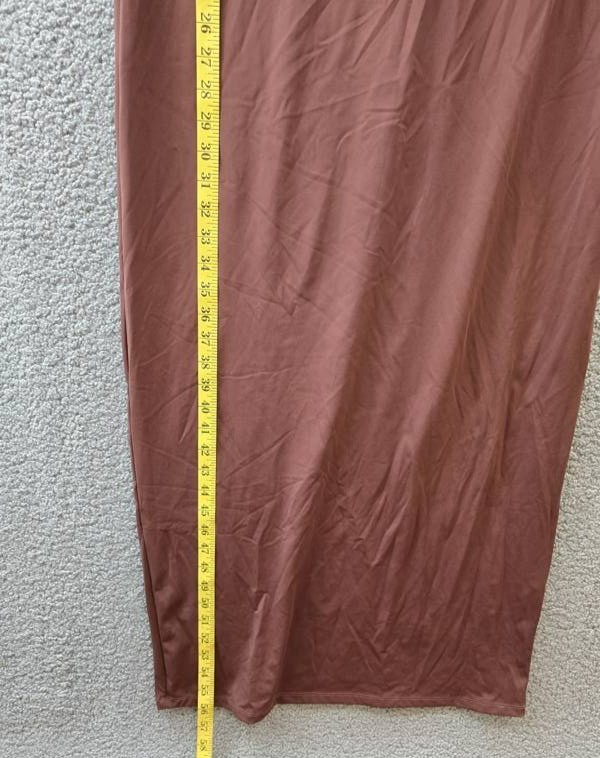 Kenneth Cole Athletic Stretch Maxi Slip Dress Women’s L Deep Chestnut Pullover