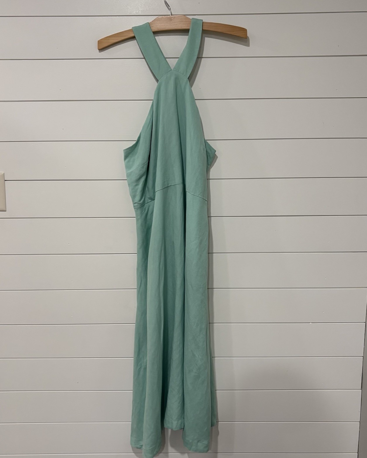 Ann Taylor Factory | Midi Dress Green Sleeveless Halter Neck Summer NWT- Size 14