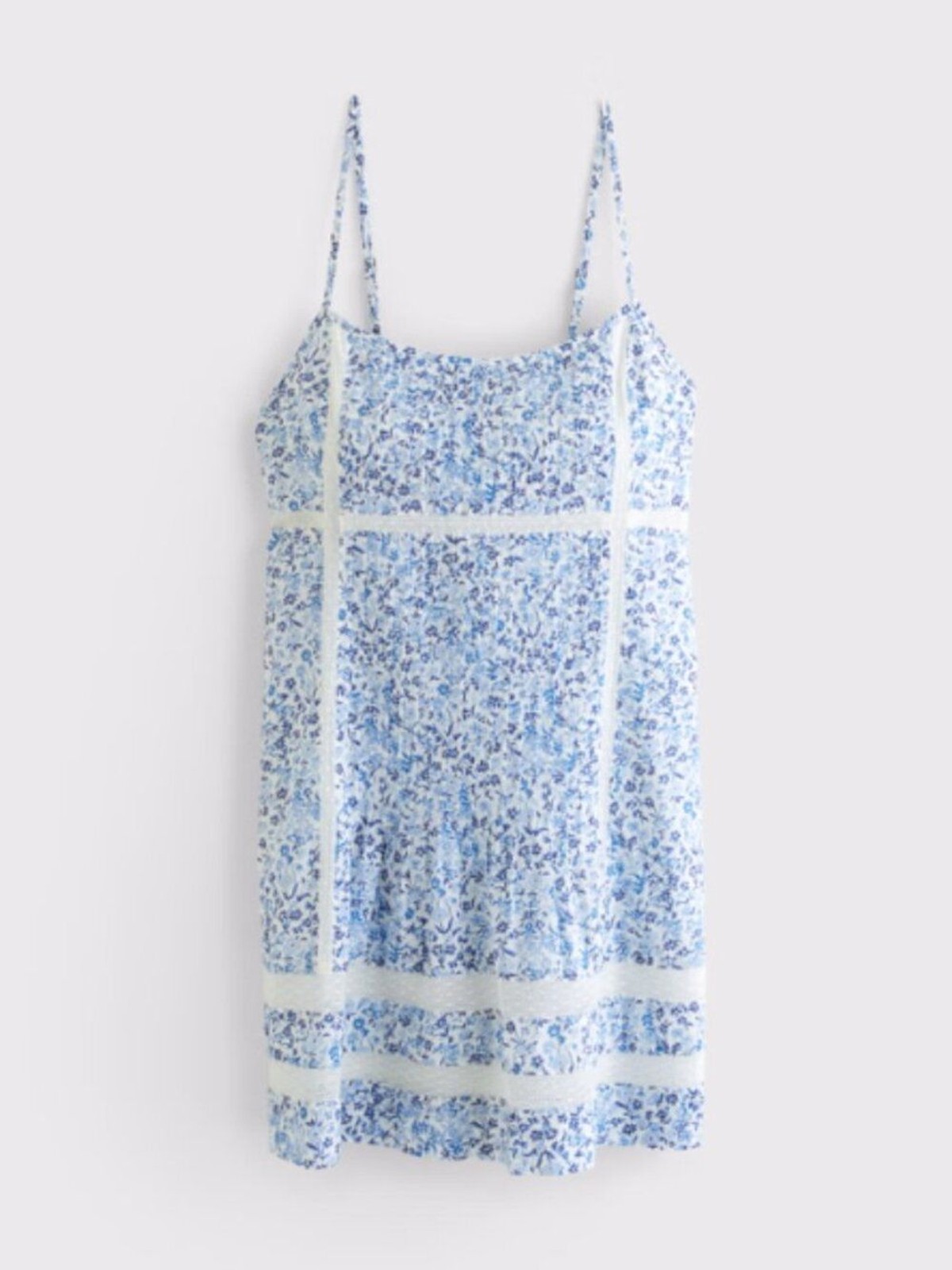 Abercrombie Scoopneck Flowy Mini Dress in Blue Floral (size S)