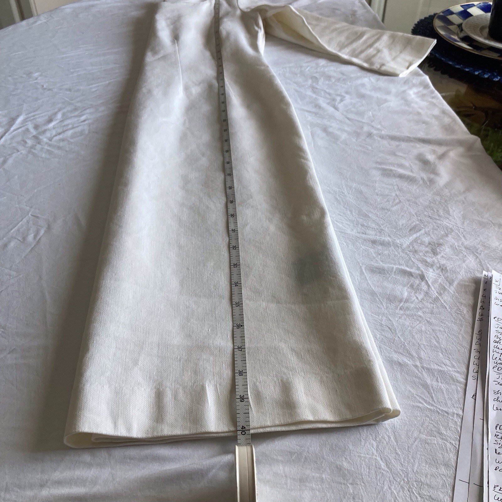 Jarbo Midi Dress, Linen/spandex. Zip. 3/4 Sleeves. Luxury, Classic, Fitted. S 36
