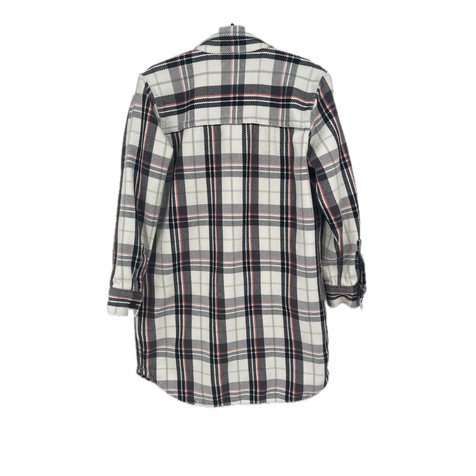 Outerknown Organic Cotton Blanket Shirt Dress White Black Plaid Small 02144-00