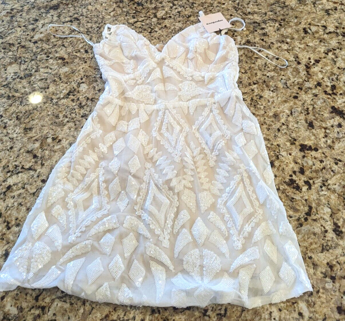 Superdown Women’s Tiff Mini Dress Cream size S Retails $78.00
