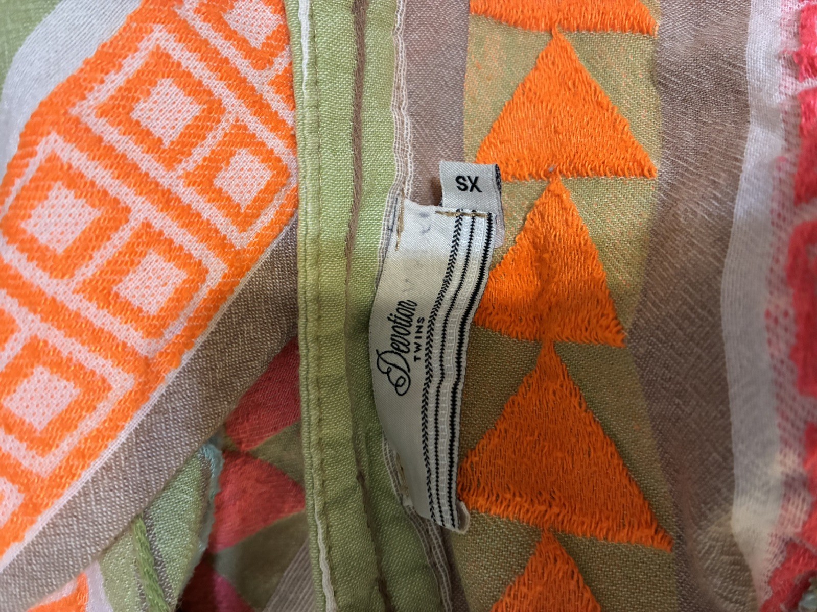 Devotion Twins Size XS Ella short tiered dress in a multi pink/orange Bohemian