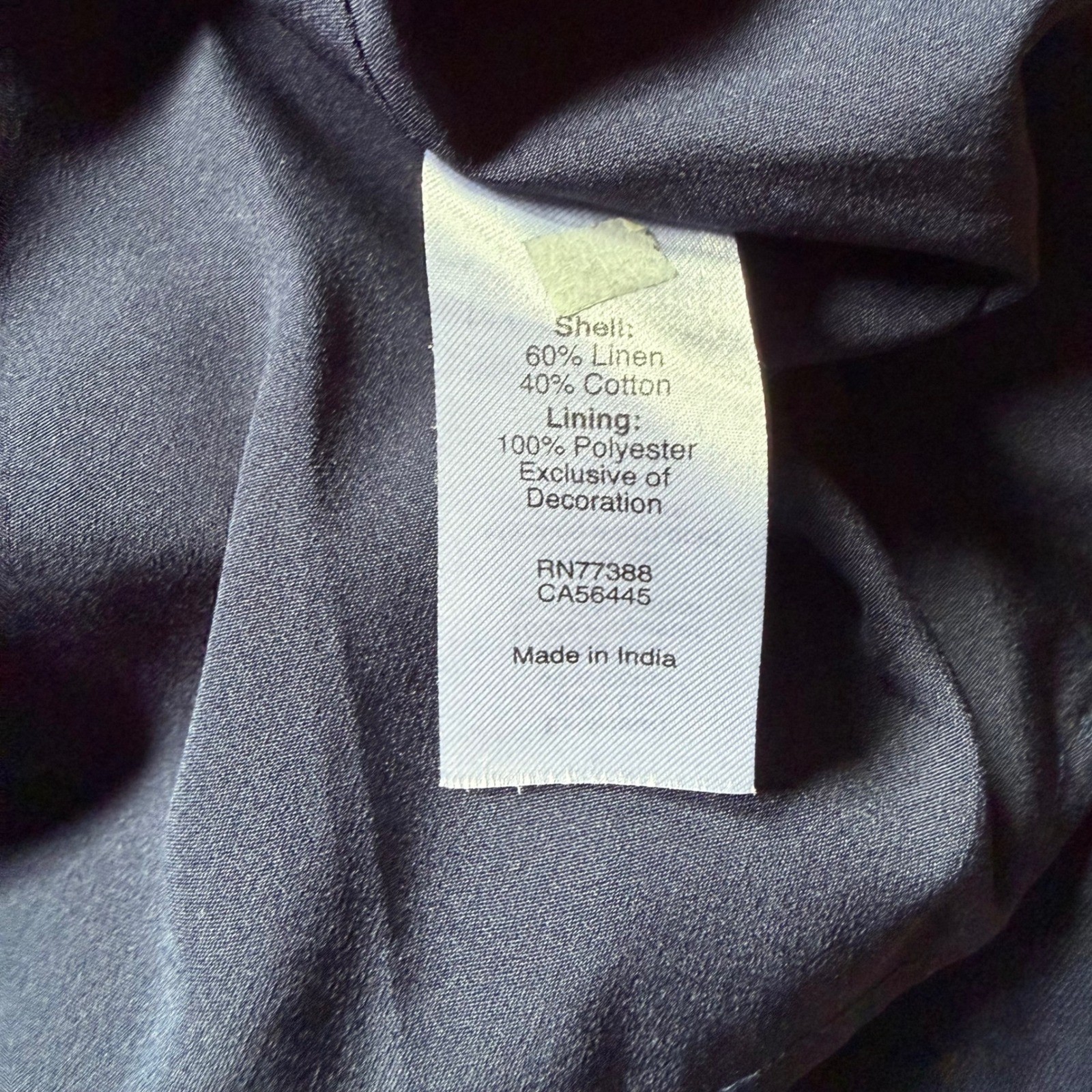 J.Crew Navy Blue Linen Cotton Embroidered Floral Shift Dress Boho Preppy XXS