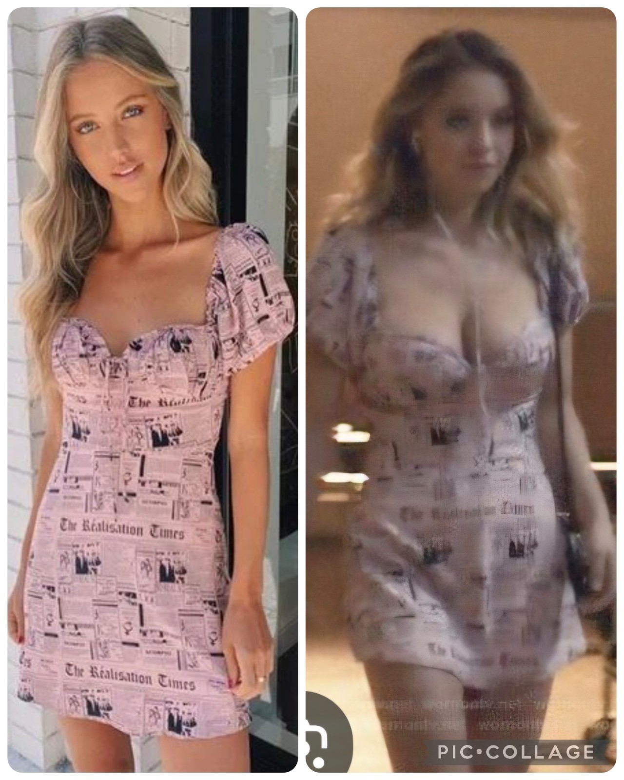 Realisation silk venus newspaper dress M size uk 10 us 6 aso Cassie Euphoria