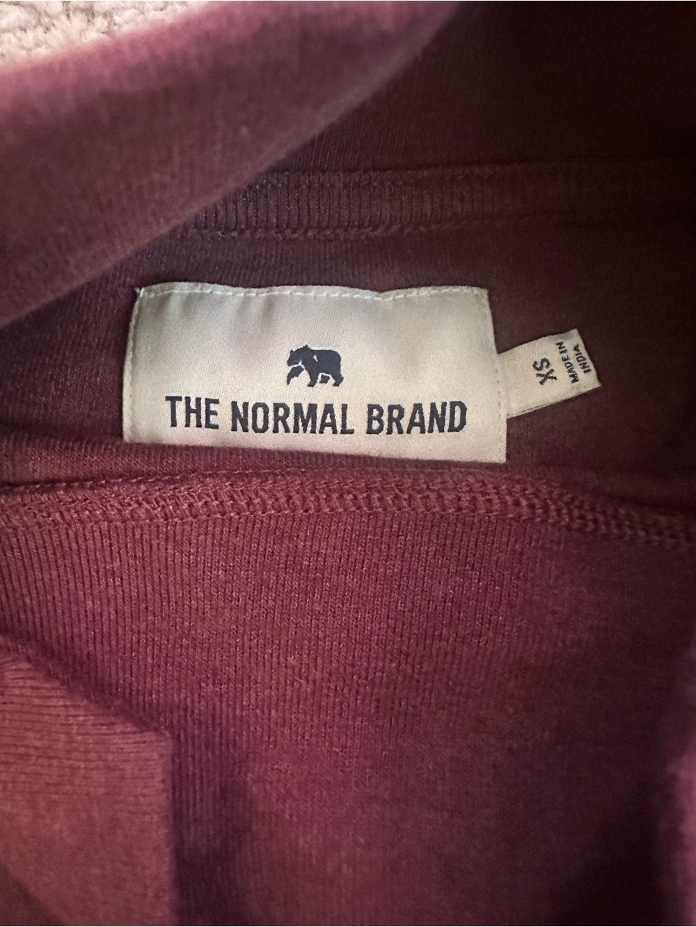 The Normal Brand Mock Neck Sweatshirt Dress XS Burgundy Cotton Blend