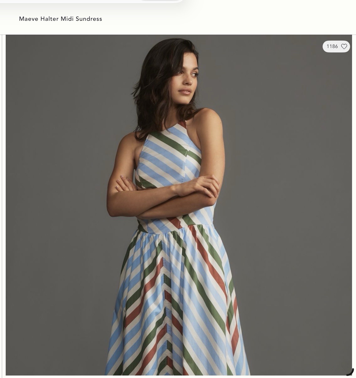 Anthropologie Maeve Halter Striped Midi Dress Size Medium NEW