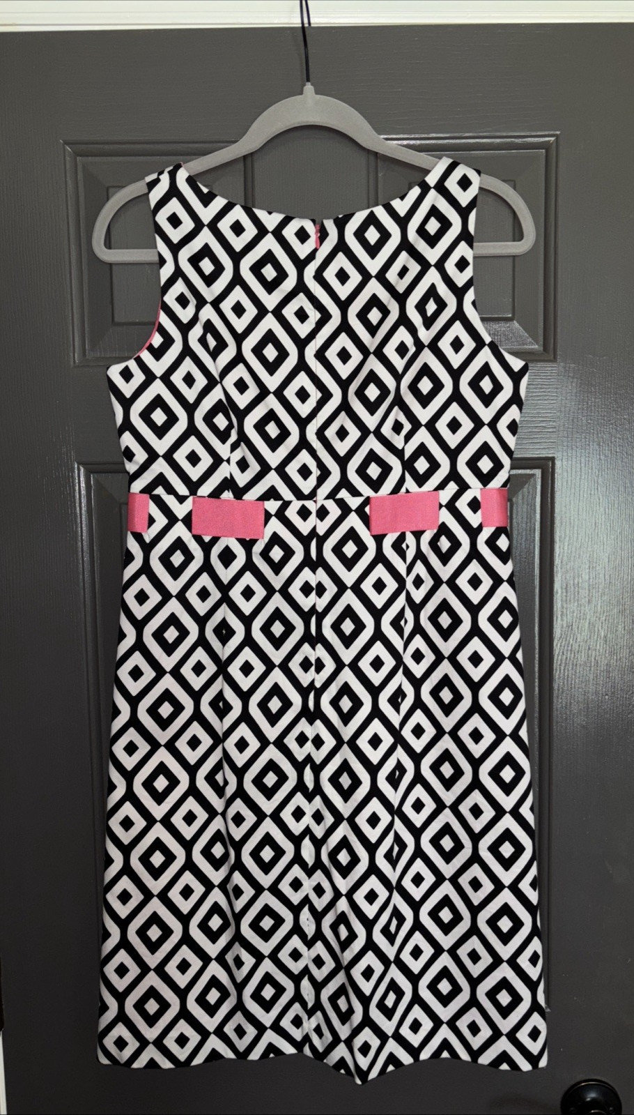 Willow Glenn Petite Black, White & Pink Sleeveless Sundress – Women’s Size 10P