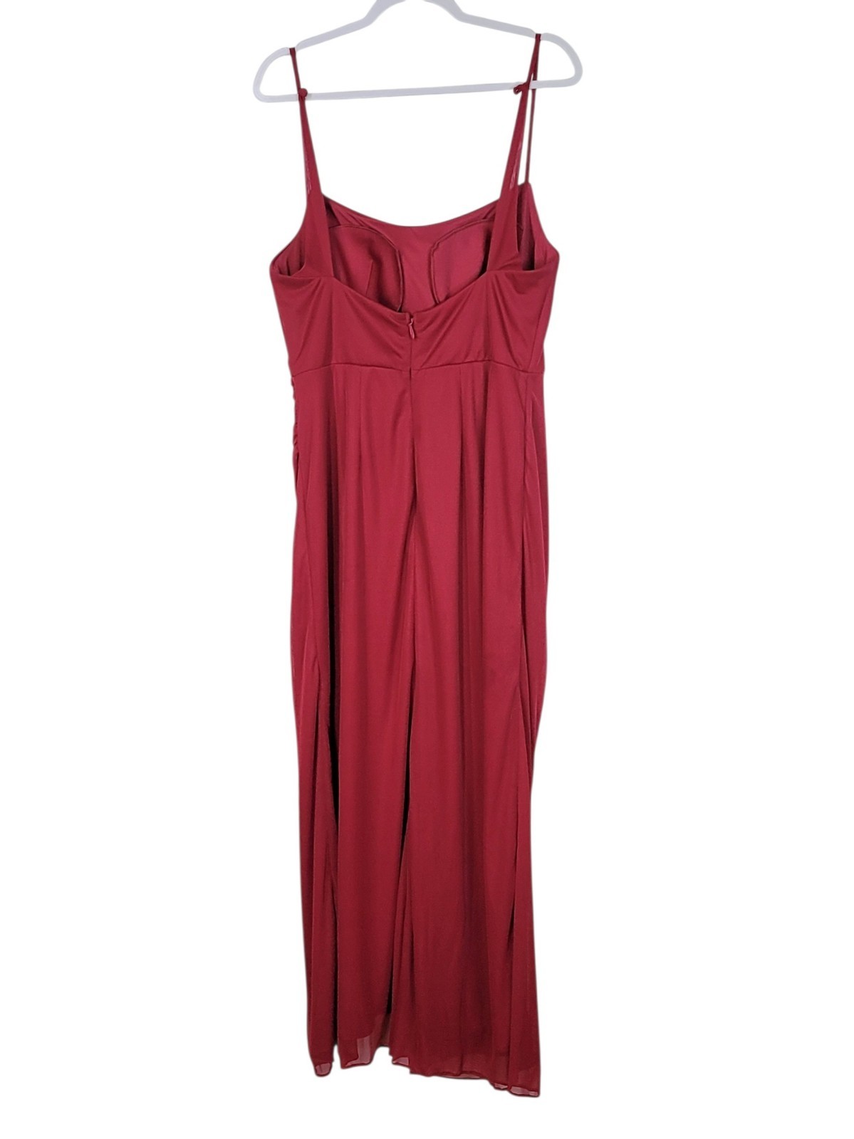 AZAZIE Deandra Burgundy Mermaid Pleated Mesh Maxi Dress Women’s Size A16 Formal