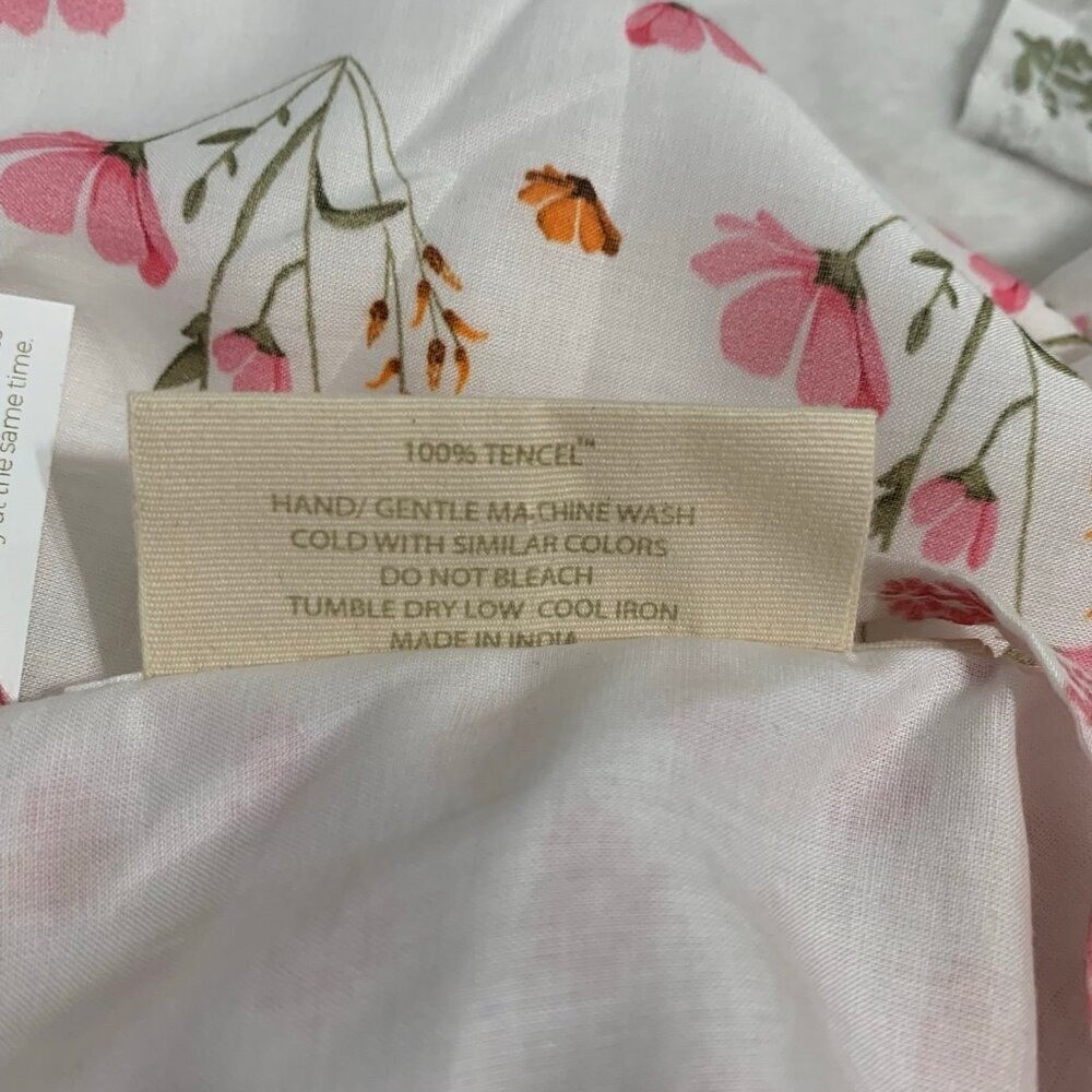 NEW Madewell x Reistor Ivory Floral Tencel Strappy Midi Dress Pink Green Small
