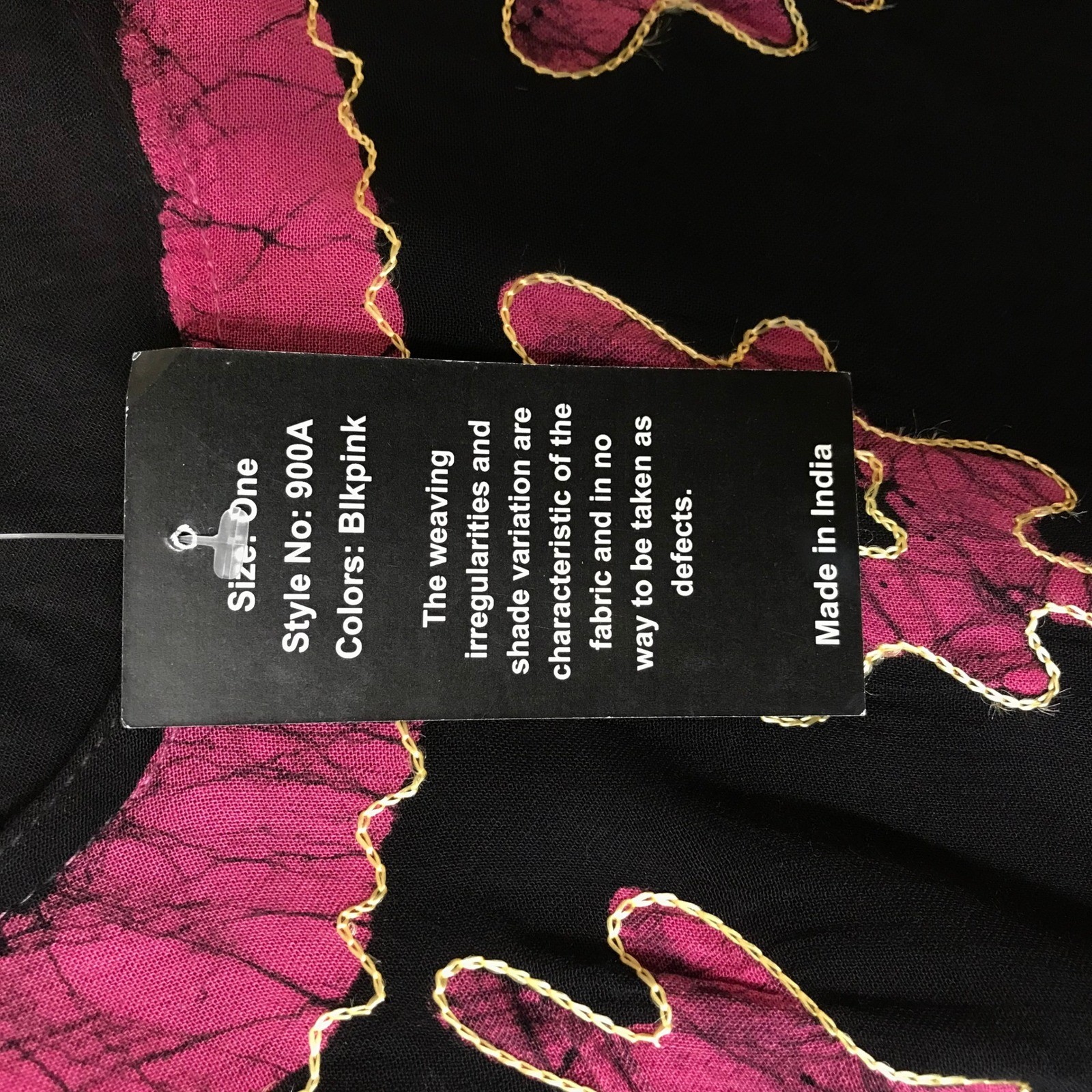 Sakkas Womens Batik Palm Tree Handkerchief Hem Dress Black Pink One Size 900A