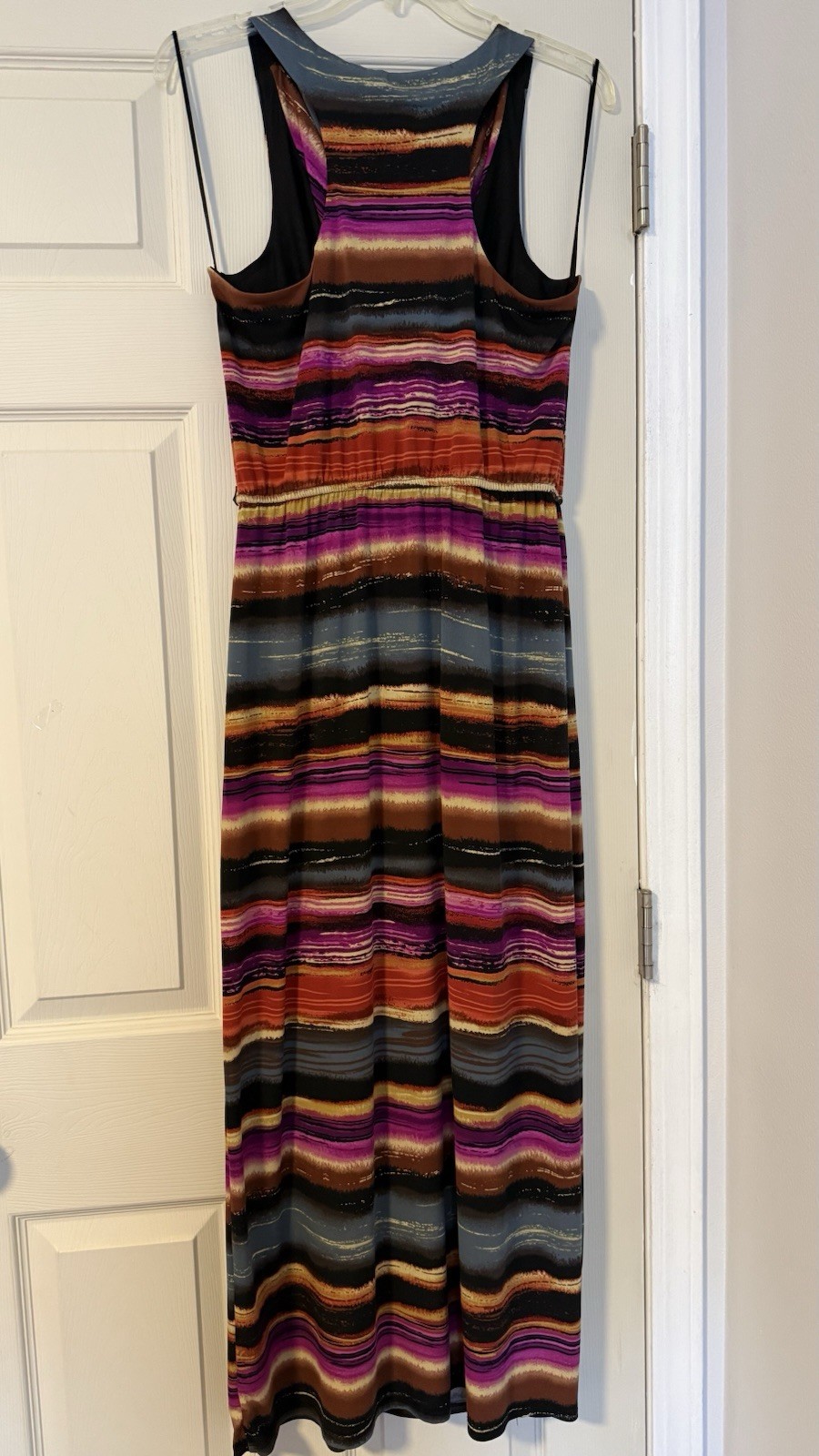 J. Taylor Multicolor Striped Cowl Neck Long Dress- Stretch 8