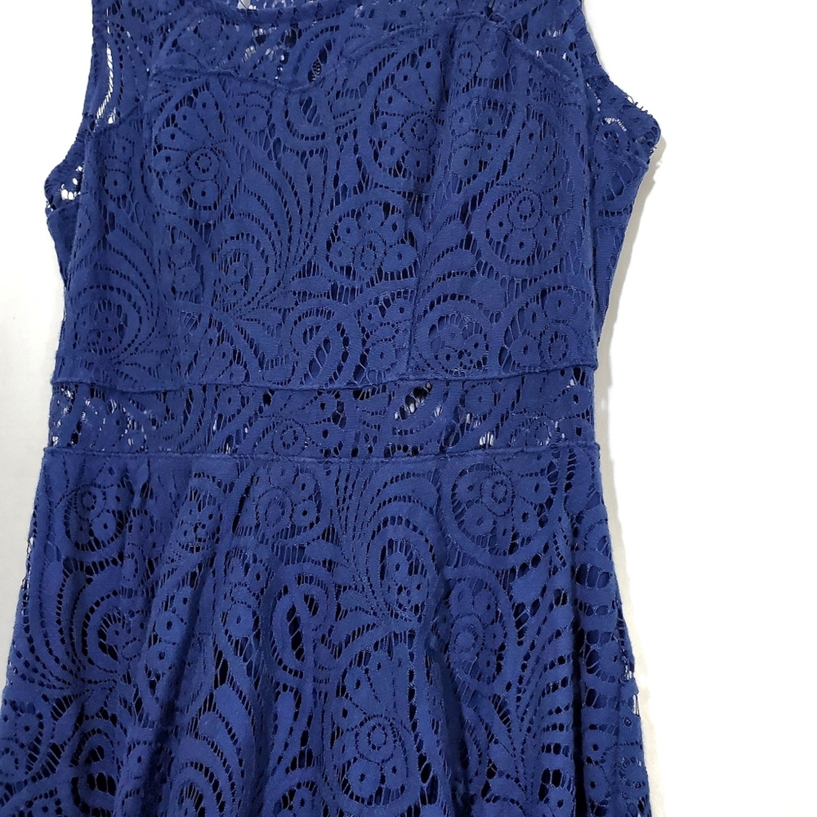 American Rag SMALL Lace Skater Dress with Midsection Cutout Lined Back Zipper