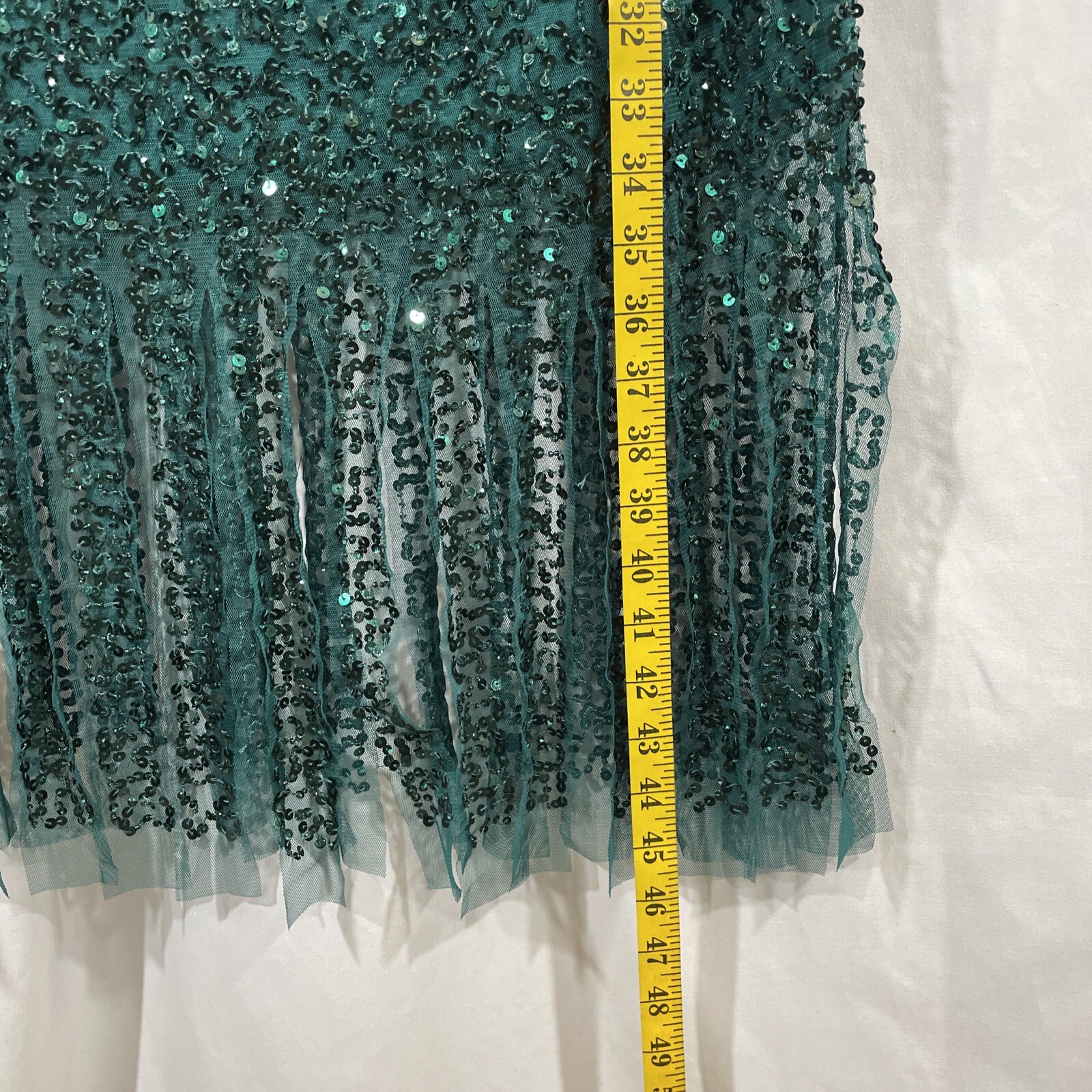 NWT Adrianna Papell [ 8 ] Beaded Short Dress in Dark Jade Green #G837
