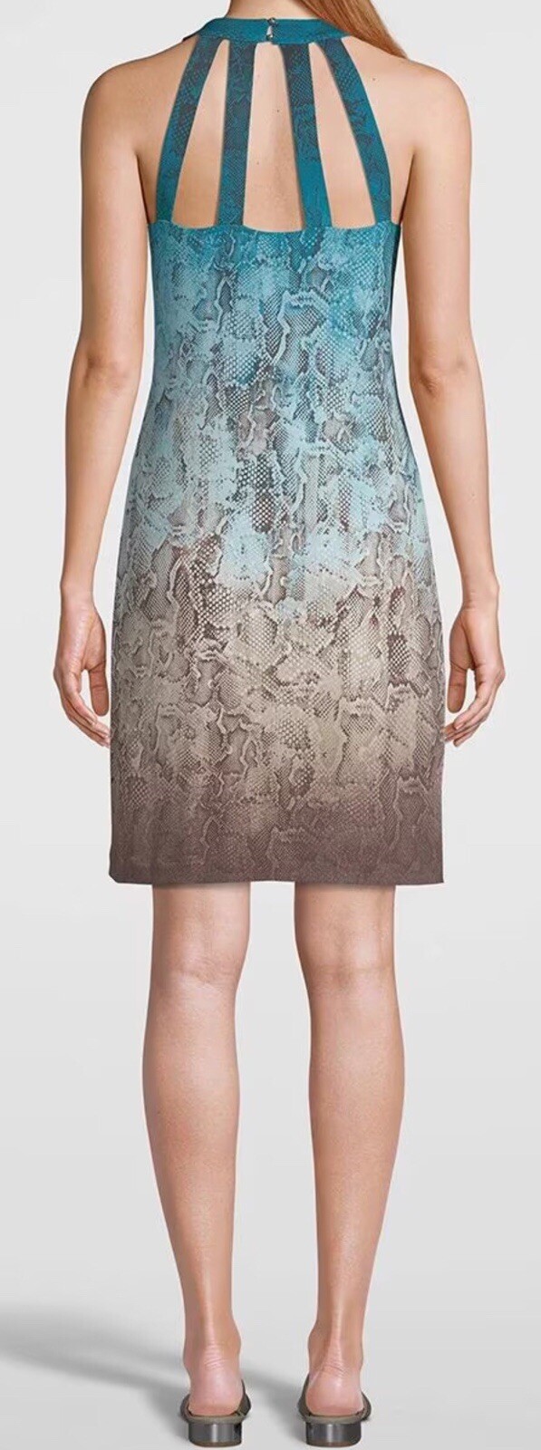 White House Black Market Halter Ombre Chemise Snakeskin Cut Out Python Print M