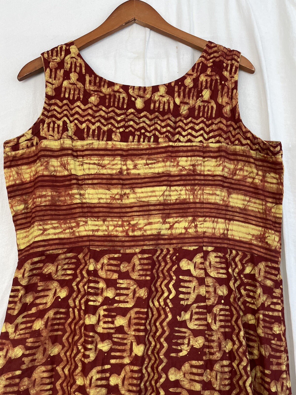 African 100% cotton Long Sundress Genuine Ankara wax batik GHANA zip Handmade L