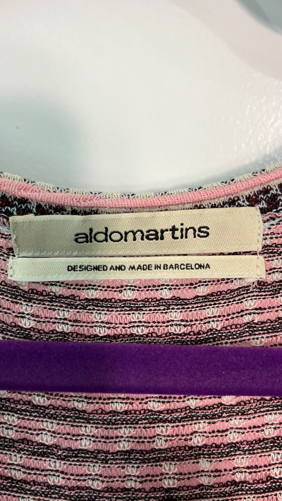 Aldomartins Barcelona Sleeveless Knit Maxi Dress Striped Boho M Made in Spain