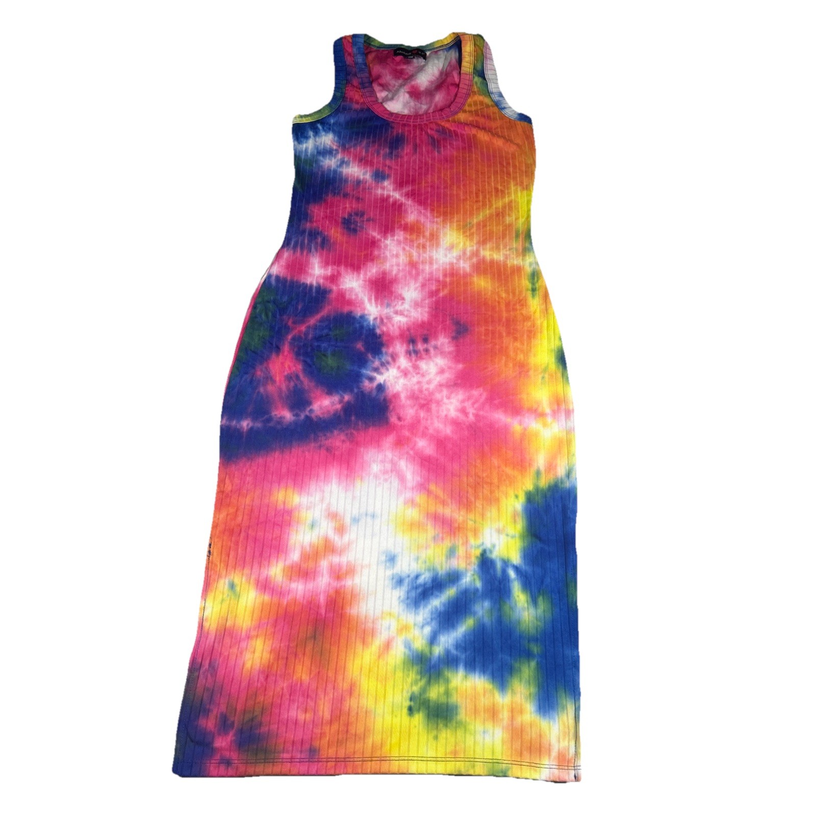 Absolutely Love It Women’s Tie Dye Bodycon Sleeveless Maxi Dress Large