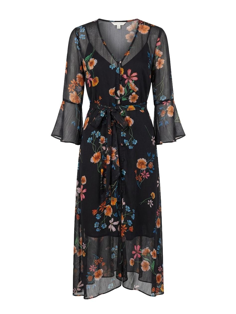 RACHEL Rachel Roy Rosita Floral Sheer Romantic Midi Beth Dutton Date Dress