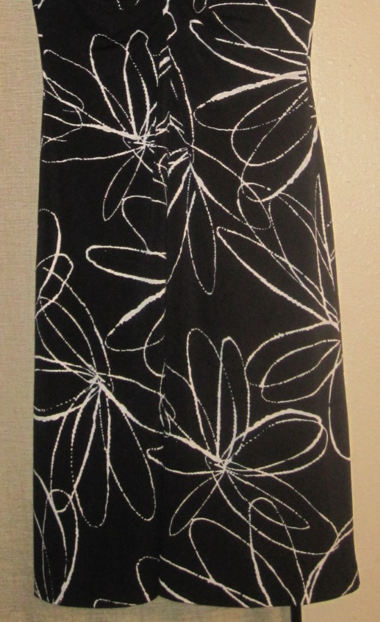 8 s dress lightweight stretch vintage artist floral black white twist dressbarn