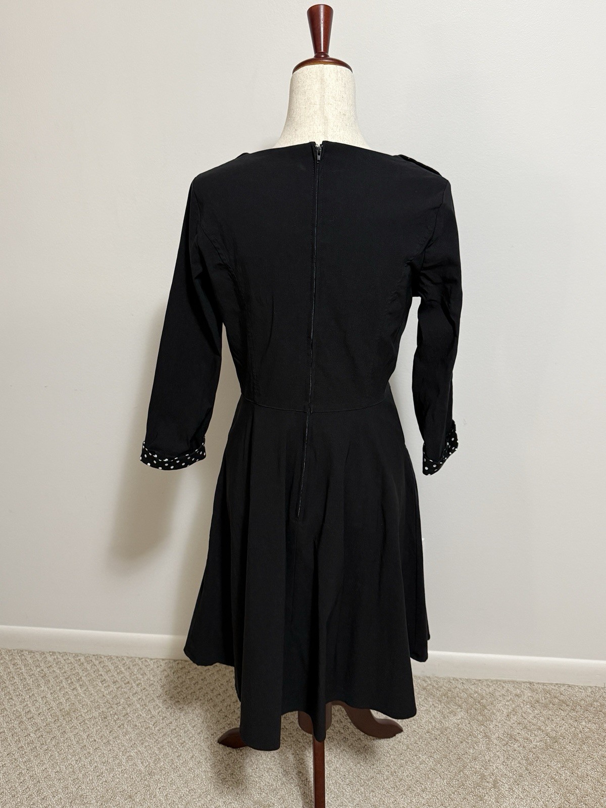 Hell Bunny Vixen Rona Black Polka Dot Pinup Rockabilly Retro Dress Size XL