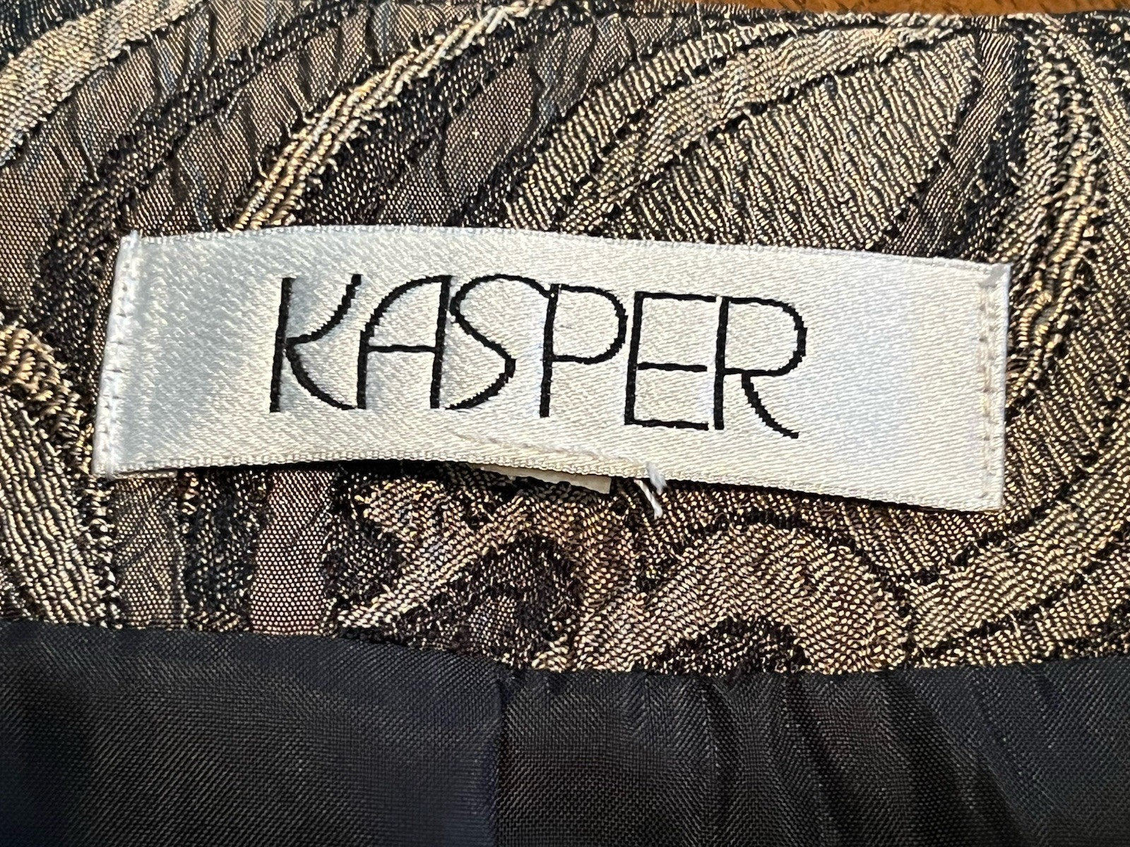 Kasper Brown Blazer & Black Casual Corner Dress Suit Size 8 Mixed Separates