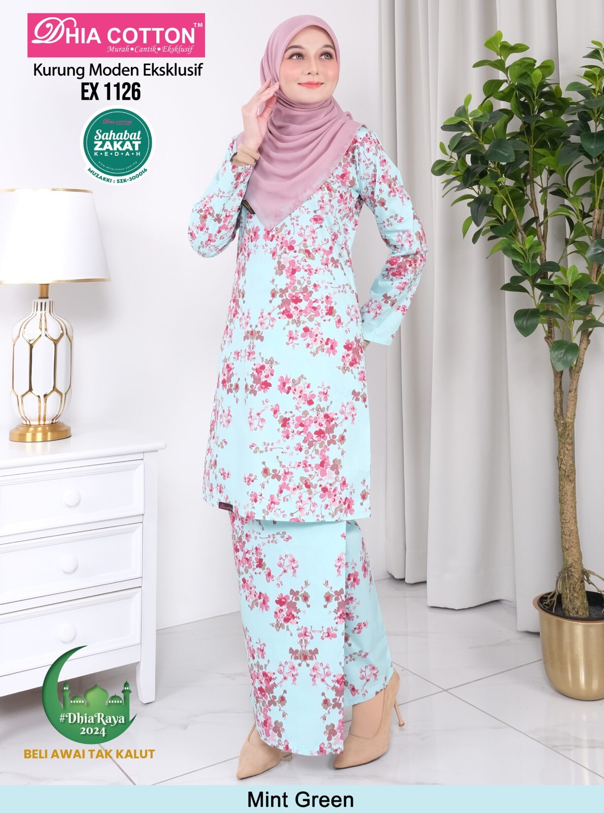 Baju Kurung Moden cotton S Labuh Longgar Kain Lipat ala Batik inc. shipping fee