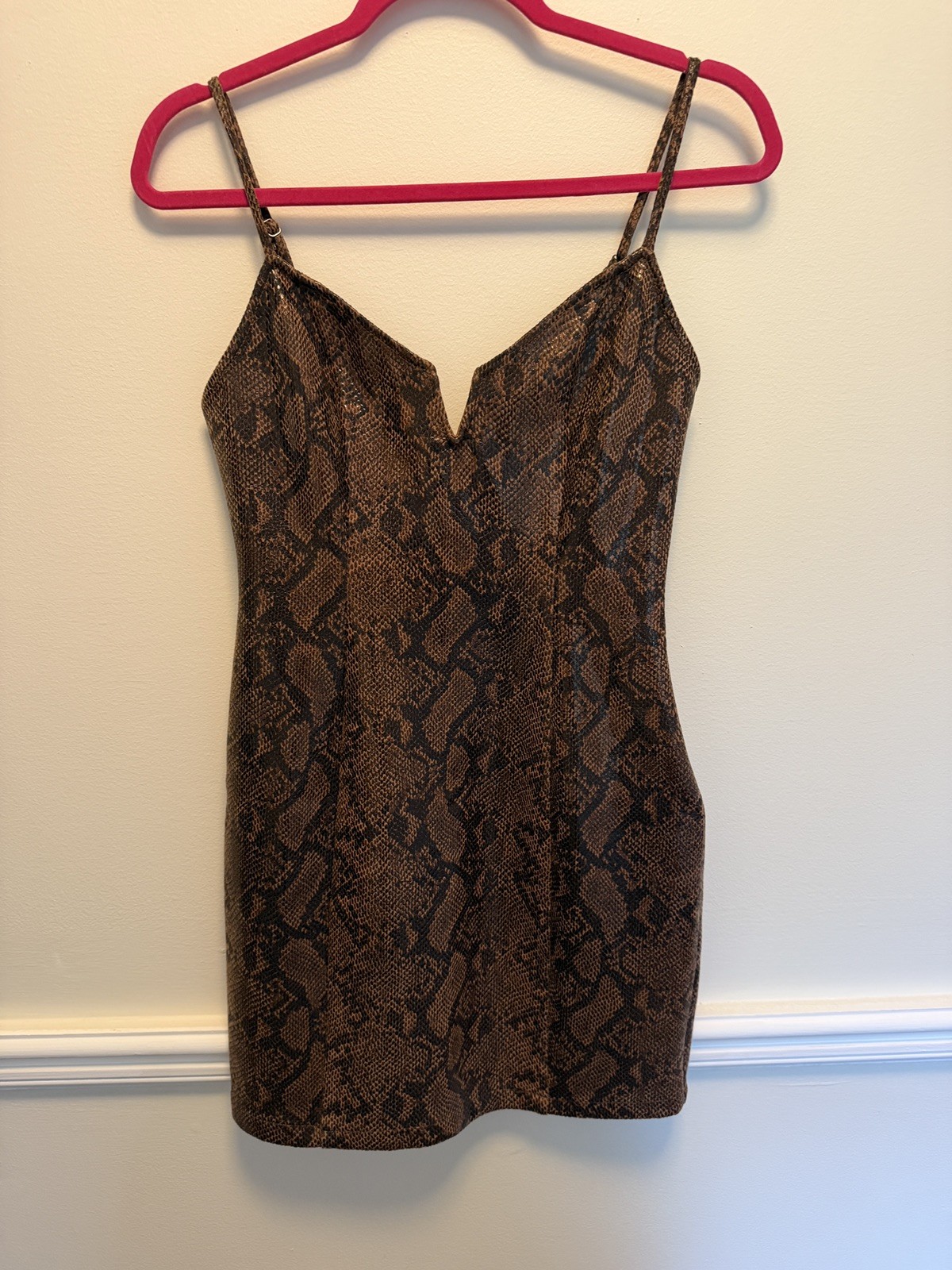 ASTR the Label brown snakeskin mini dress size sm