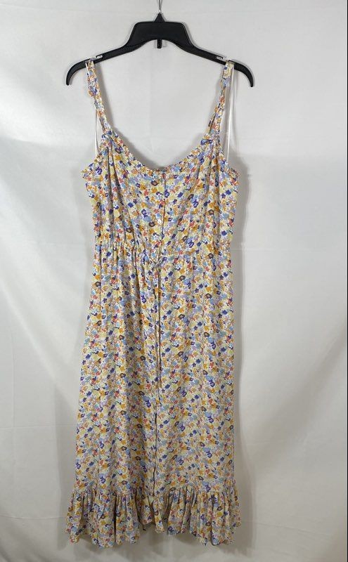 Rails Women’s Adalyn Papaya Flowers Floral Ruffle Hem Midi Dress Size L NWT