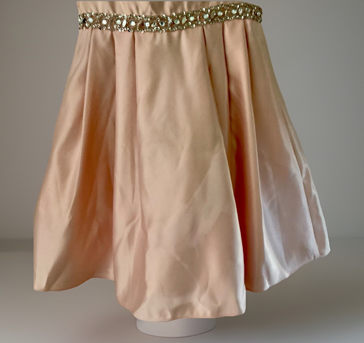 Cindy Collection Fit N Flare Dress Mini Pink Satin Rhinestone Prom Wedding Gown